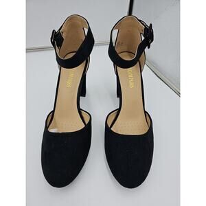 Dream Pairs Angela AAAPHCET Chunky 3.5" Heel Ankle Strap Closed Toe Pump Size 10